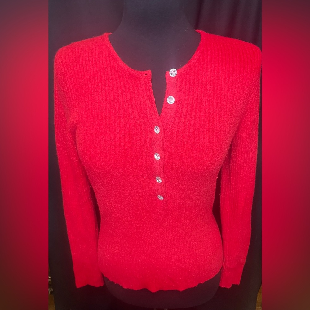 Victoria’s Secret Moda International Red Button Down Sweater Vintage Y2K Size L
